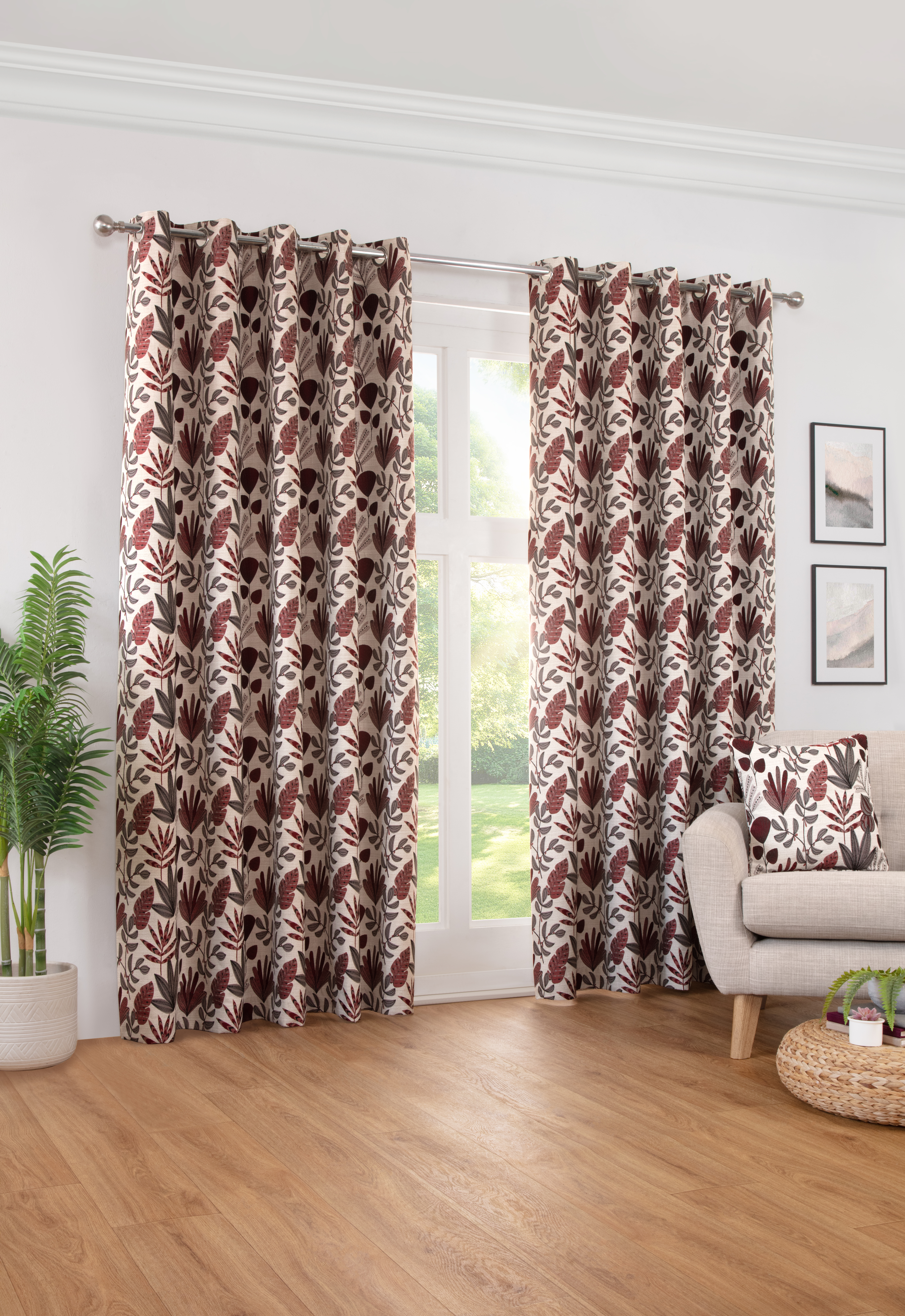 Rutland Red Readymade Curtain 