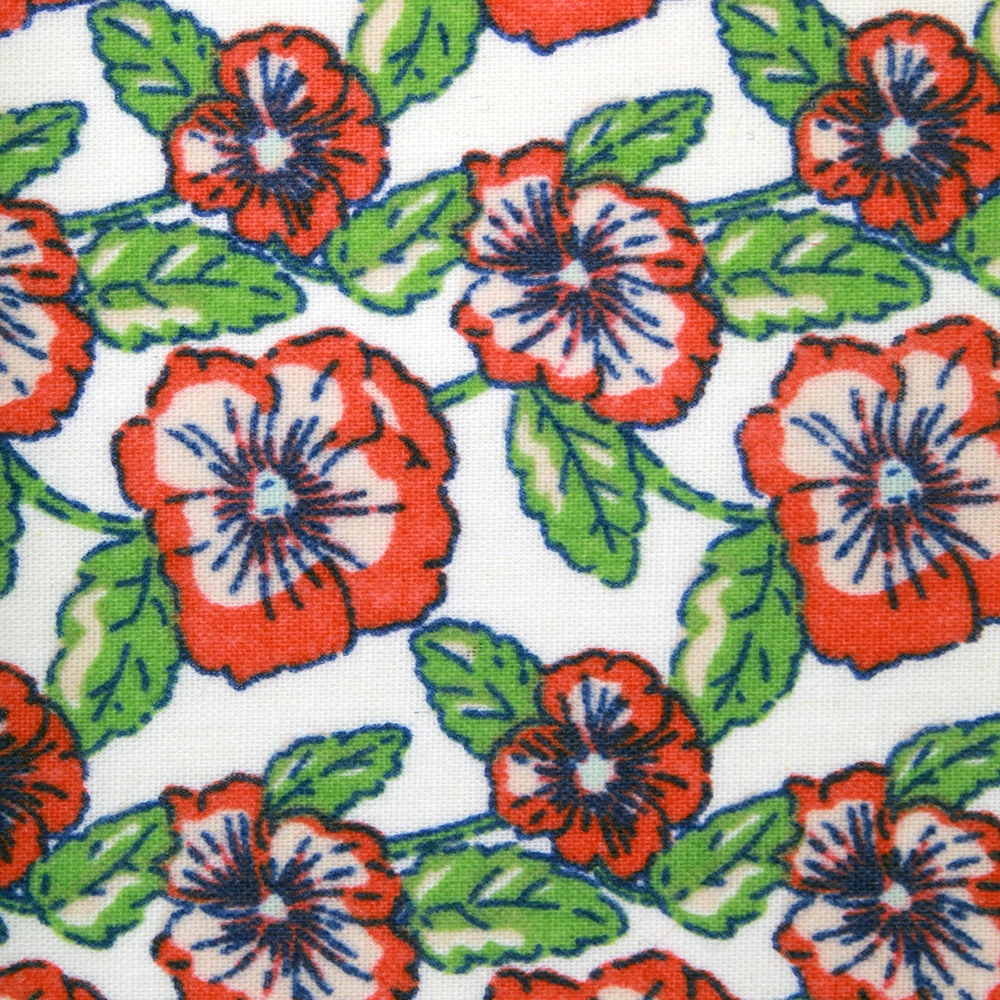 Poppy Flowers Cream Polycotton Fabric