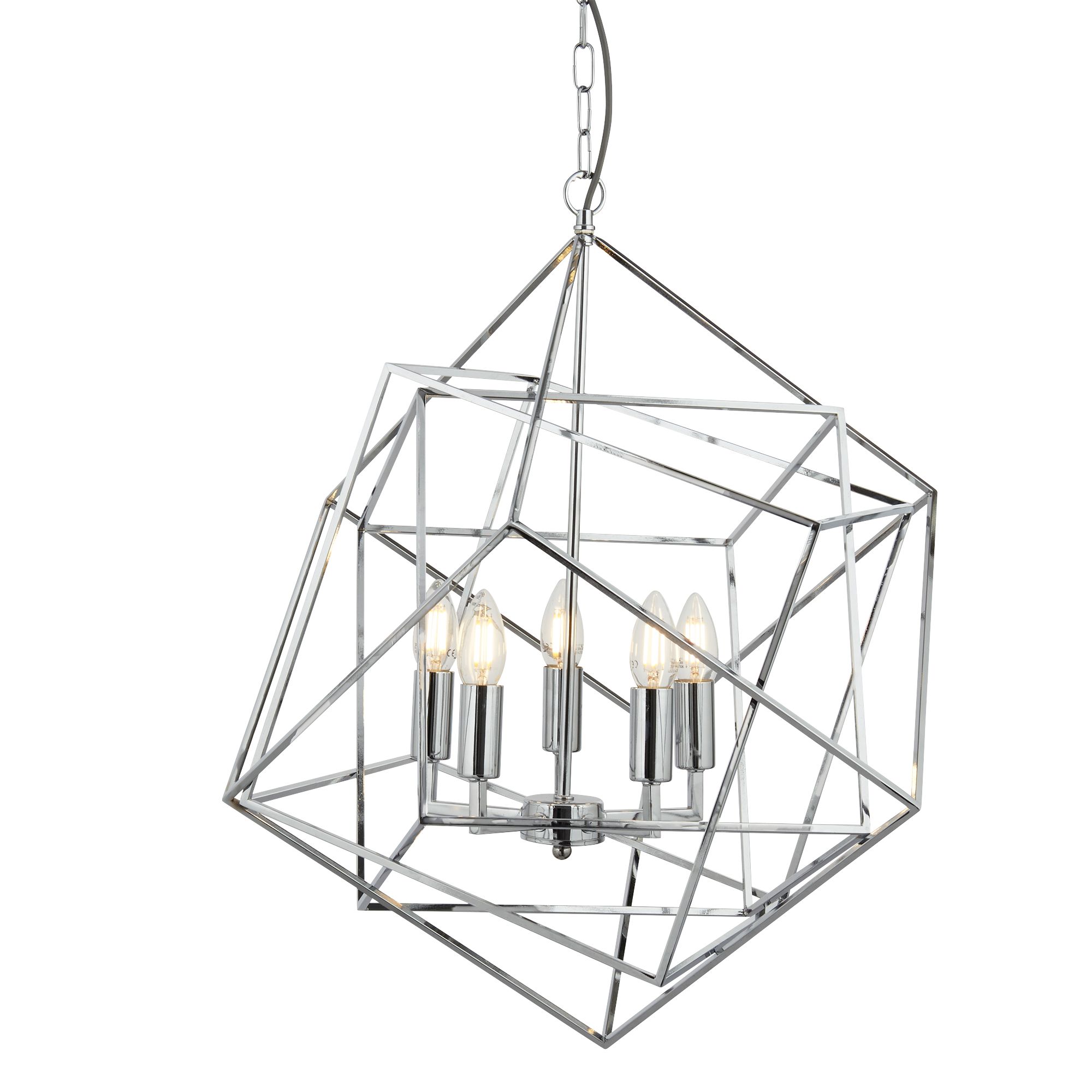 Geometic 5 Light Cube Frame Ceiling Pendant