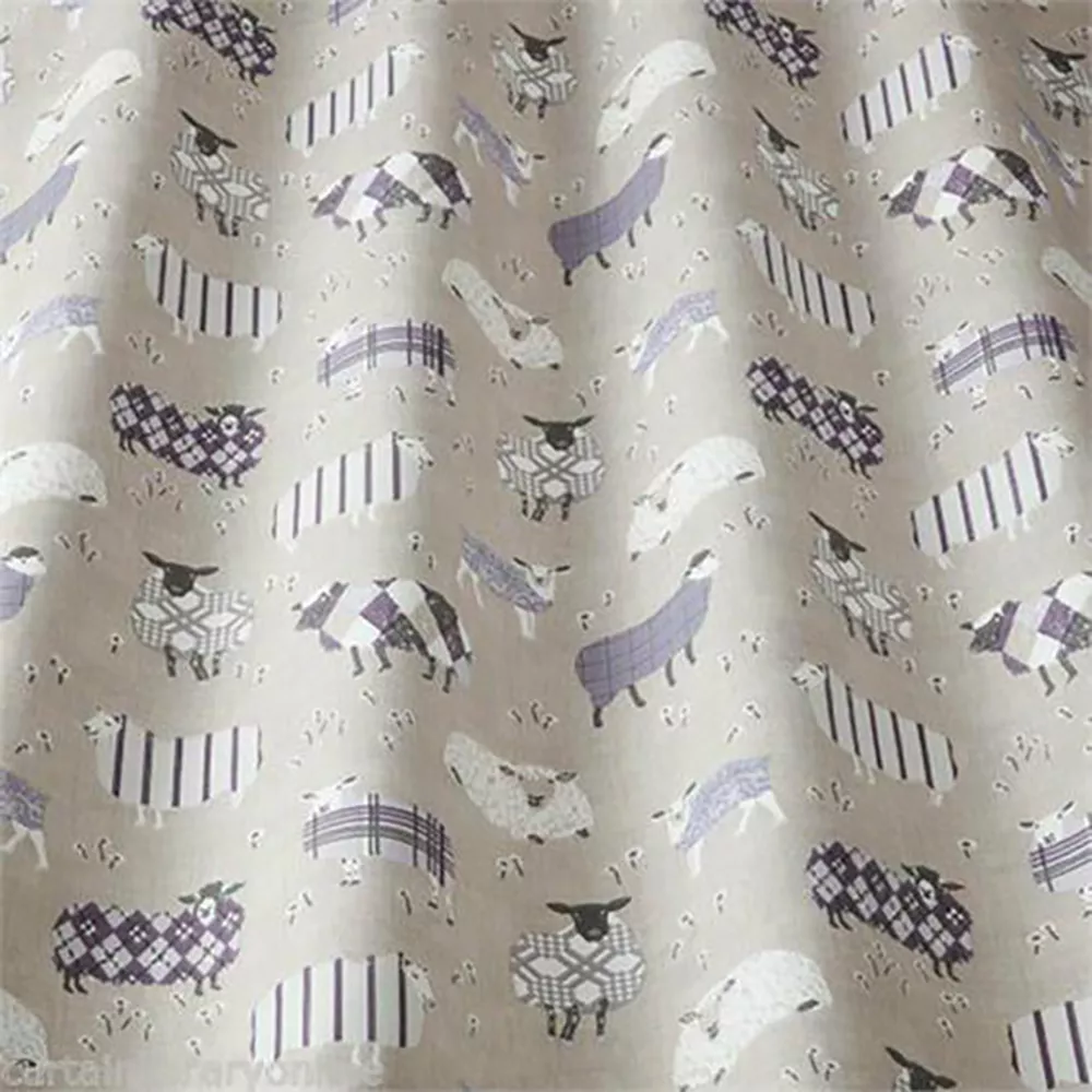 Baa Baa Lavender Curtain Fabric