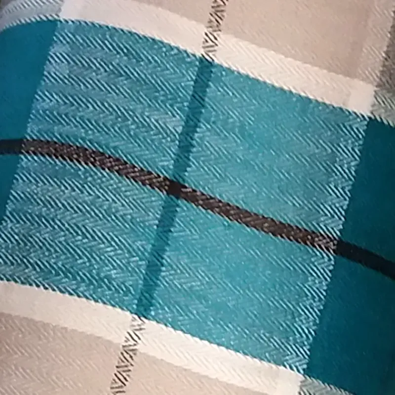 Chequered Blue & Cream Curtain Fabric