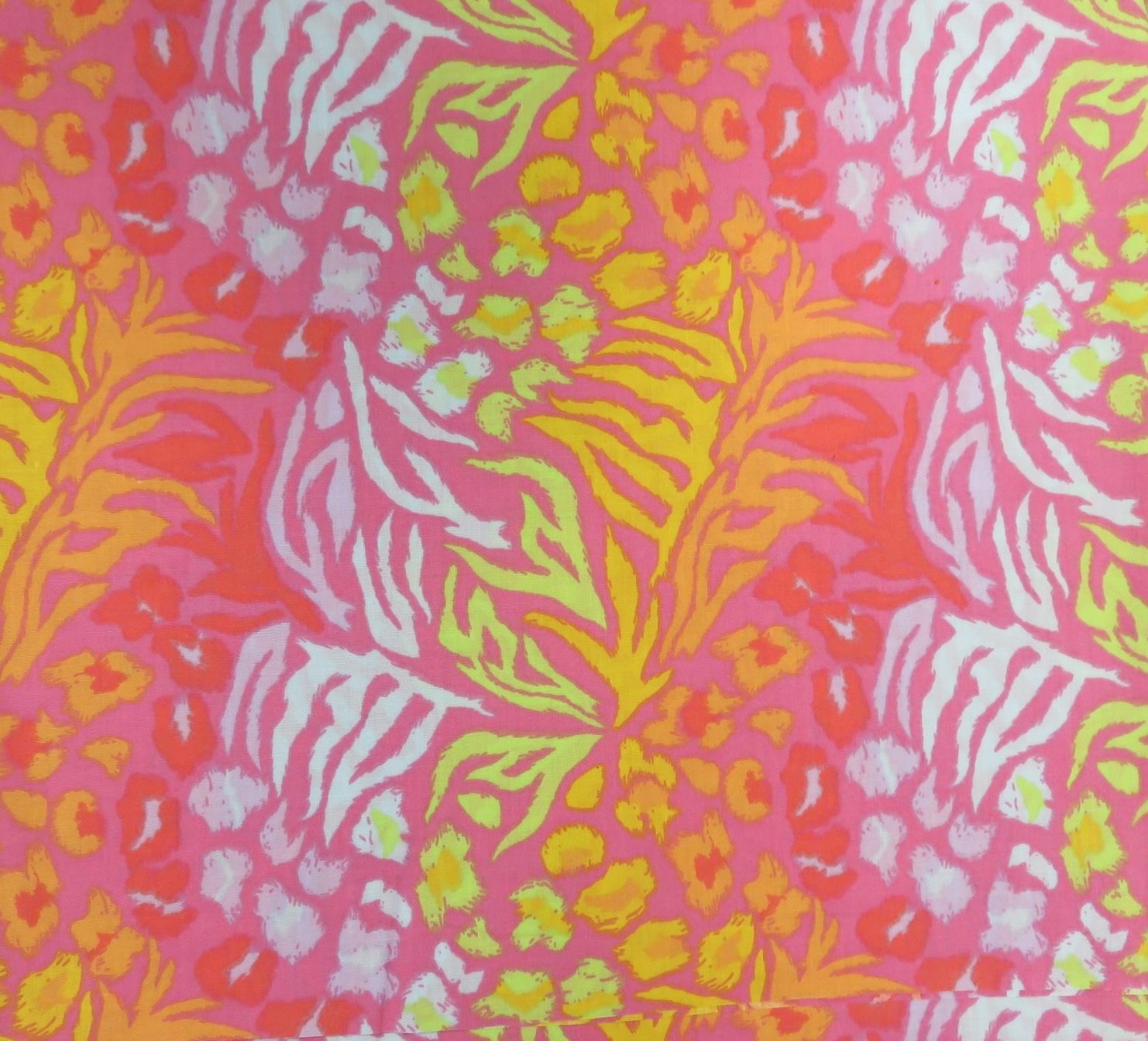 Wild Print Pink Polycotton Fabric