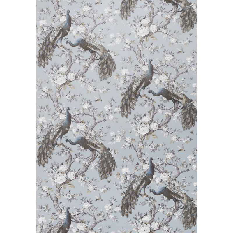 Laura Ashley Belvedere Velvet Chalk Blue Curtain Fabric
