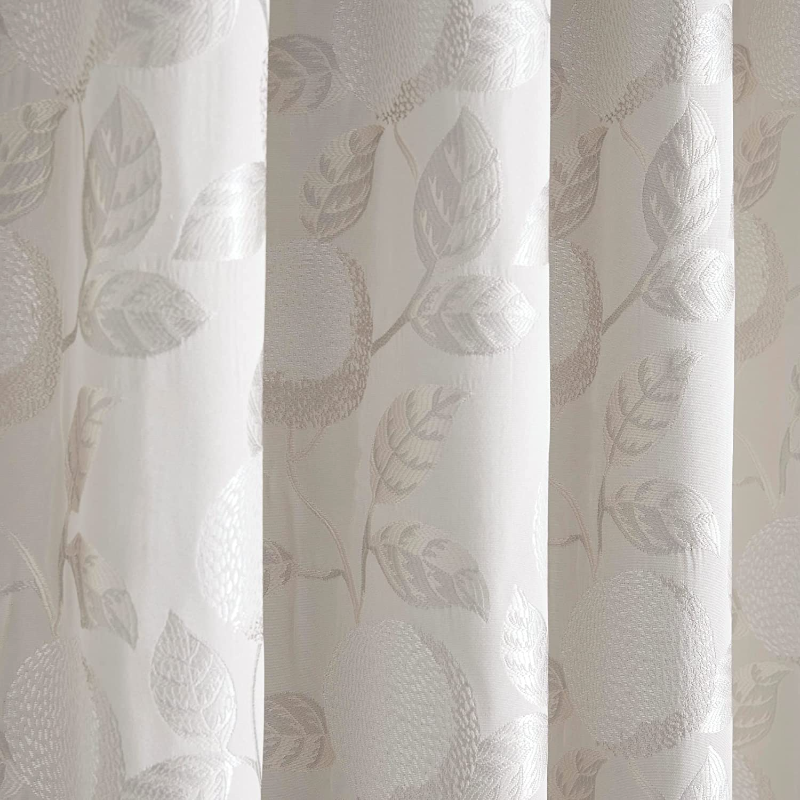 Bramford Jacquard Natural Ready Made Fully Lined Pencil Pleat Curtains