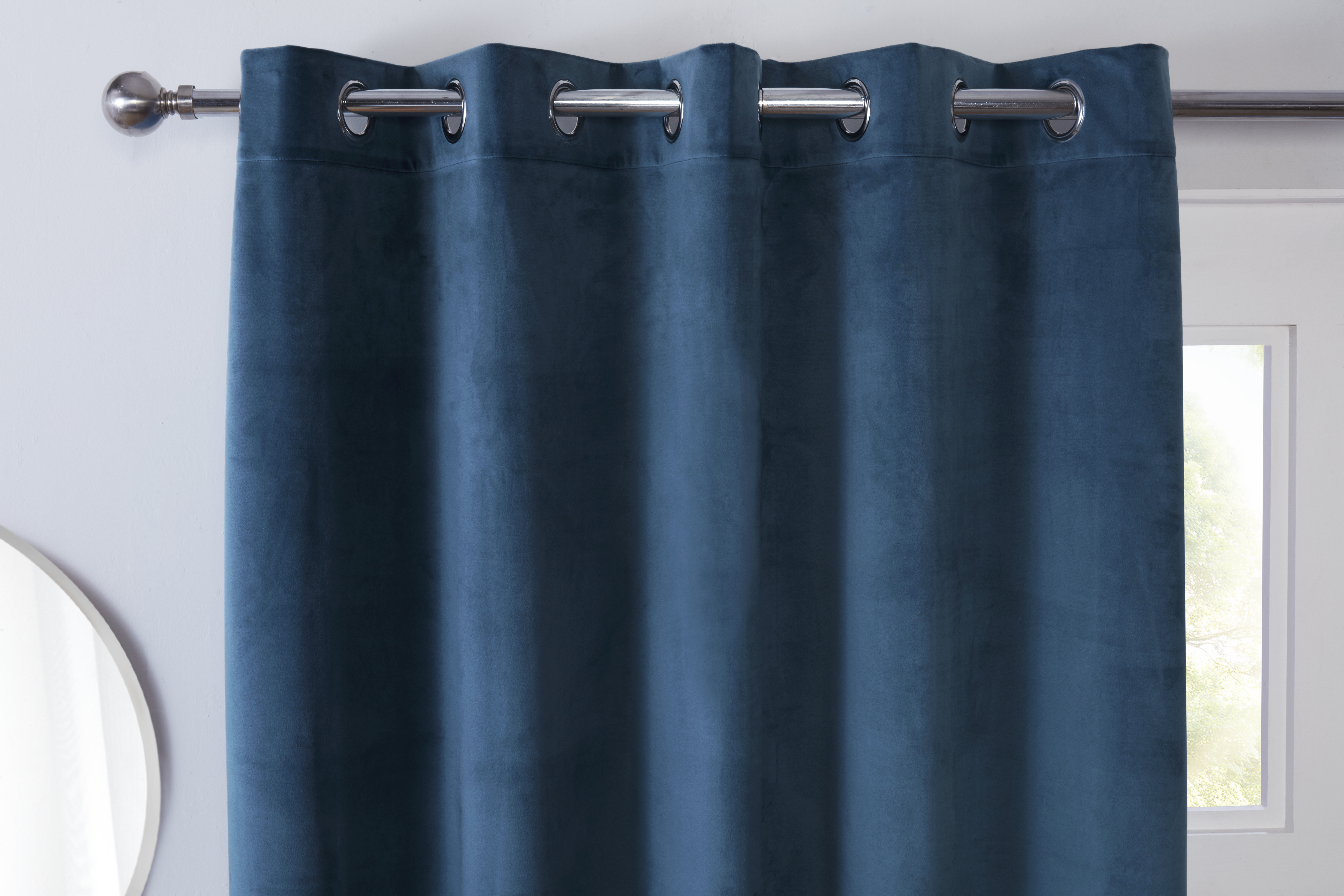 Casa Blue Eyelet Readymade Curtain