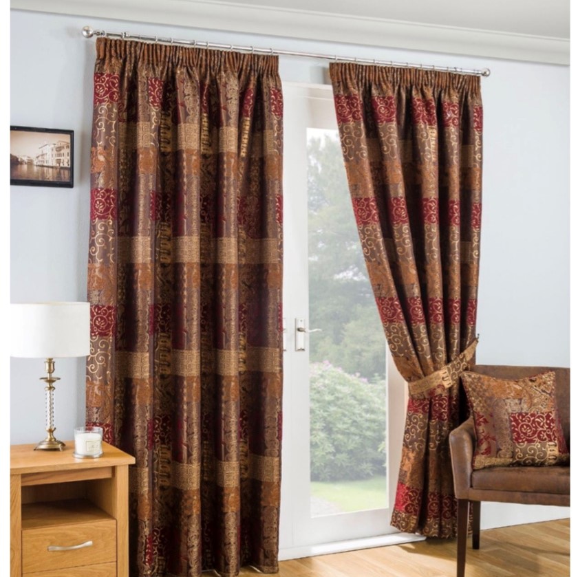 Casablanca Fully Lined Ready Made Pencil Pleat Curtains