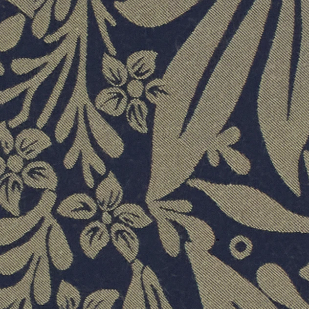Larkspur Indigo by William Morris – Cotton-Rich Satin Curtain Fabric
