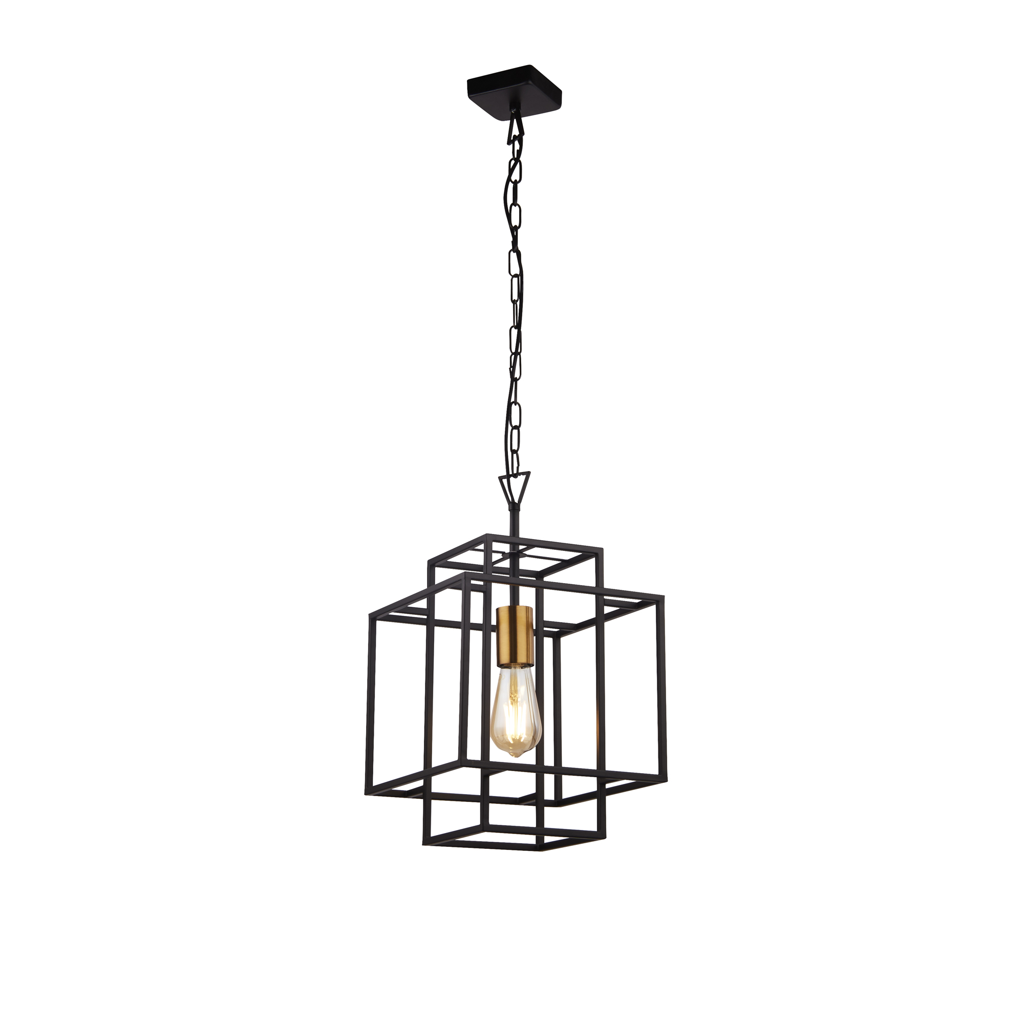 Crate 1 Light Ceiling Pendant with Bronze Lampholders