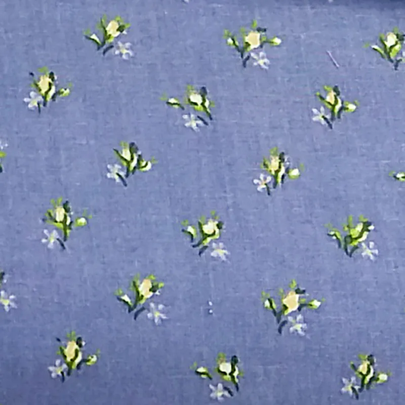 Stof Lily Blue Fabric