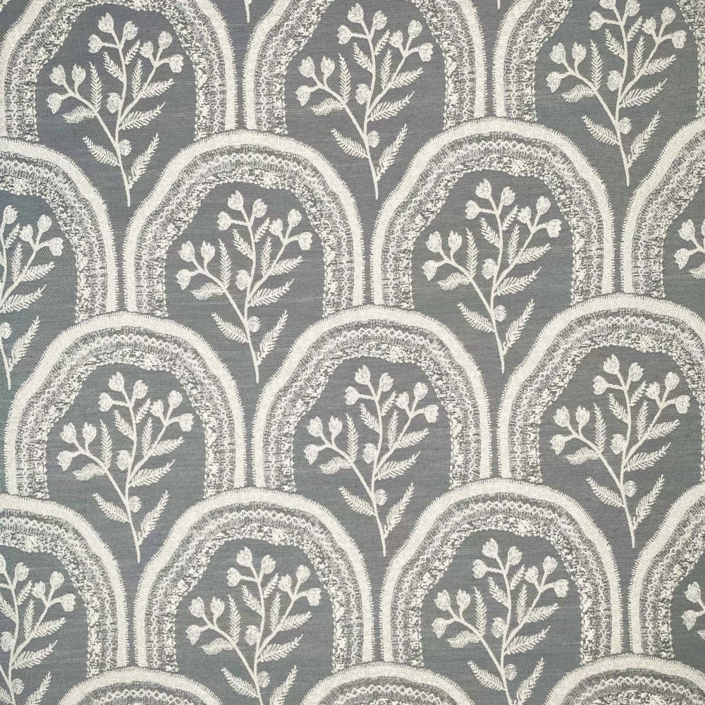 Hollybush Steel Curtain Fabric