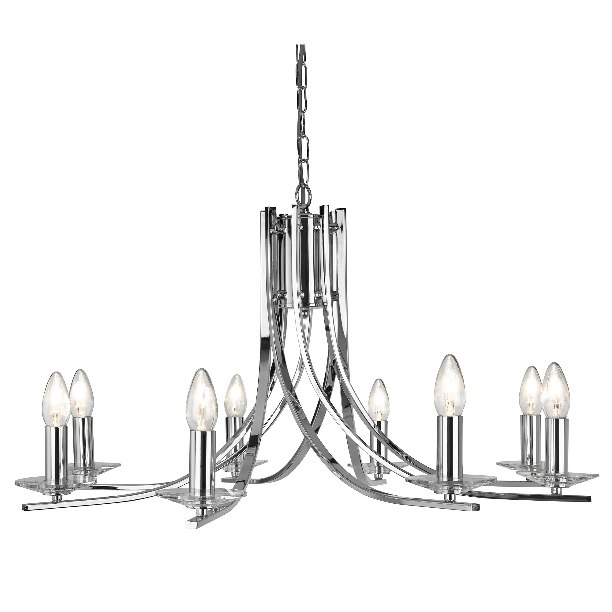 Asconca 8 Light Ceiling Fitting with Clear Glass Sconces