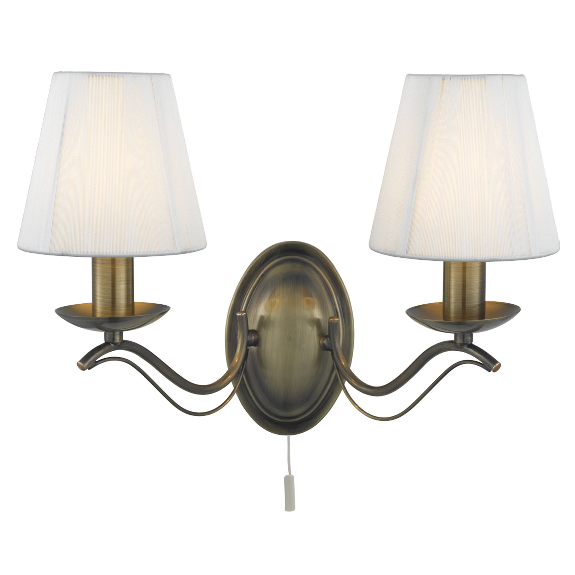 Andretti Brass 2 Light Wall Light with String Shades