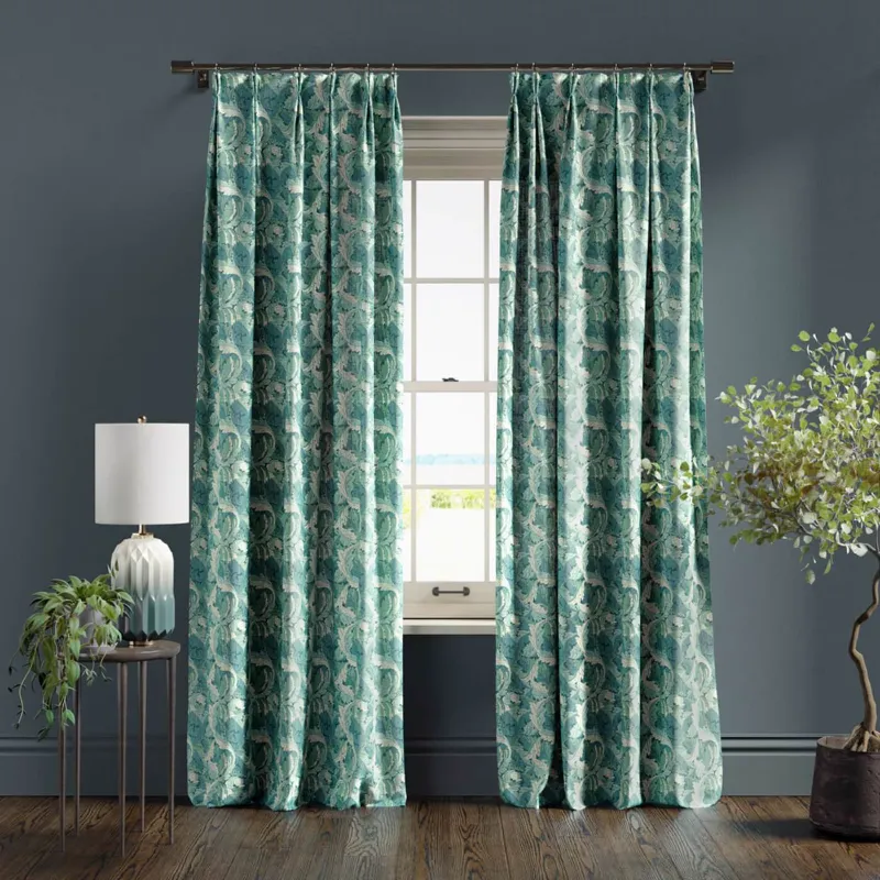 Teal curtain best sale fabric