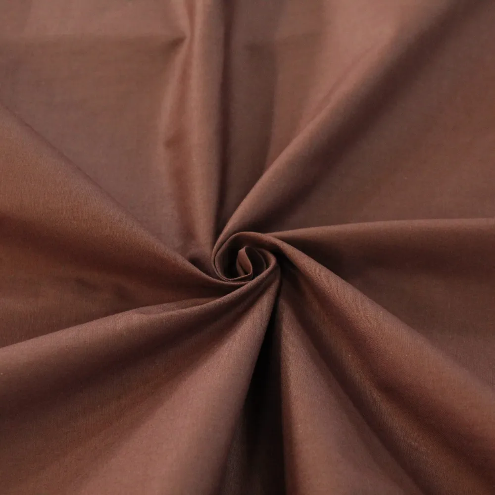 Cotton Poplin Brown Fabric