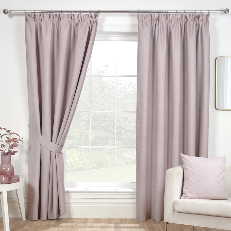 Eclipse Rose Ready Made Fully Lined Blackout Pencil Pleat Curtains