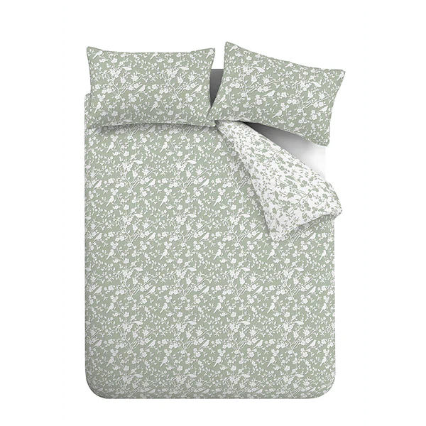 Floral Birds Green Duvet Set by Catherine Lansfield