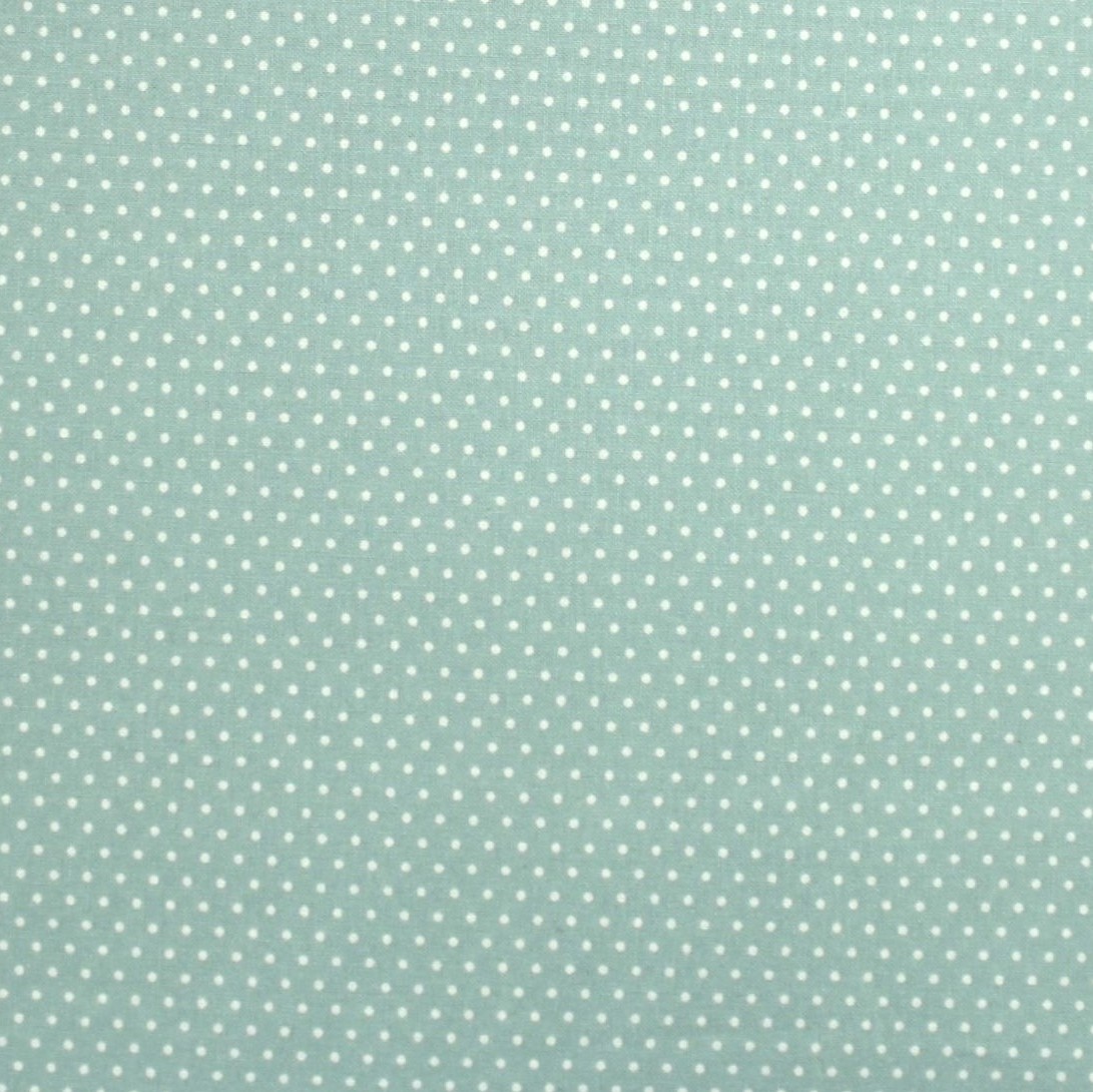 Dots Cotton Fabric - White & Green