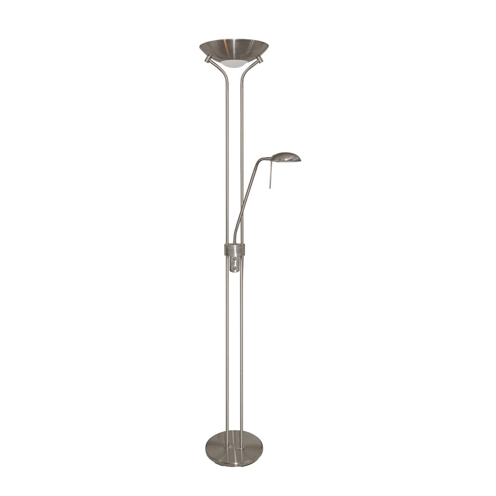 Mother and Child Floor Lamp in Satin Silver with Dimmer