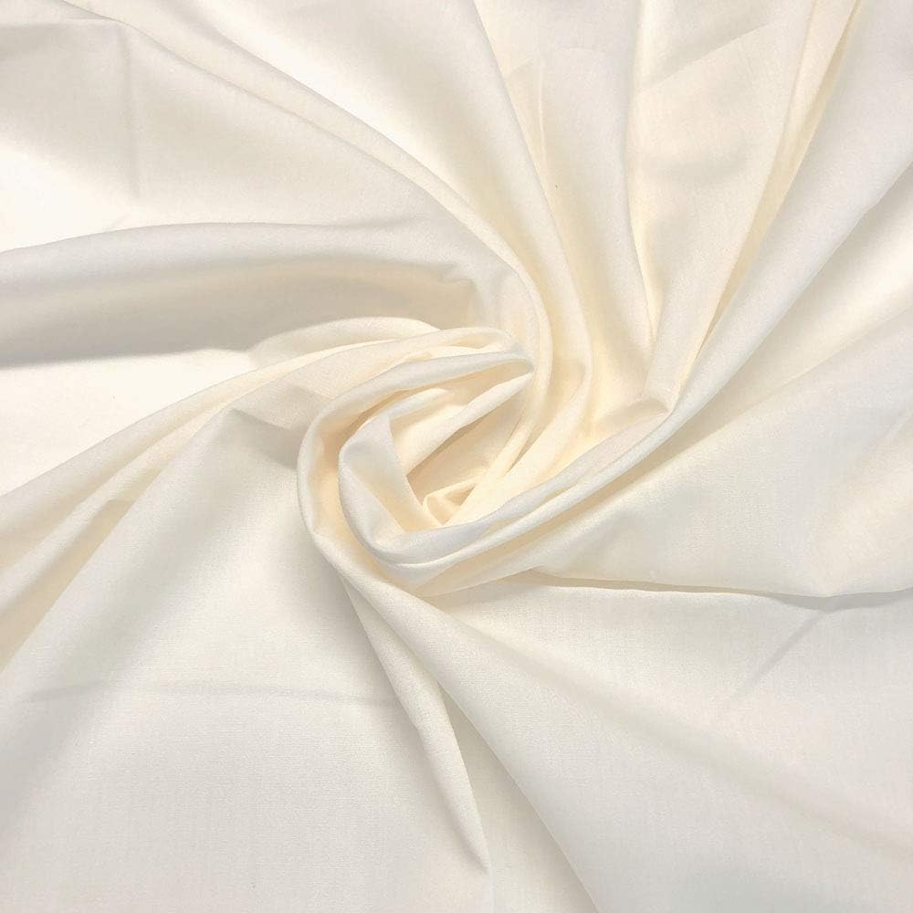 Polycotton Sheeting Cream Fabric (Extra Wide 240cm / 94 Inch)