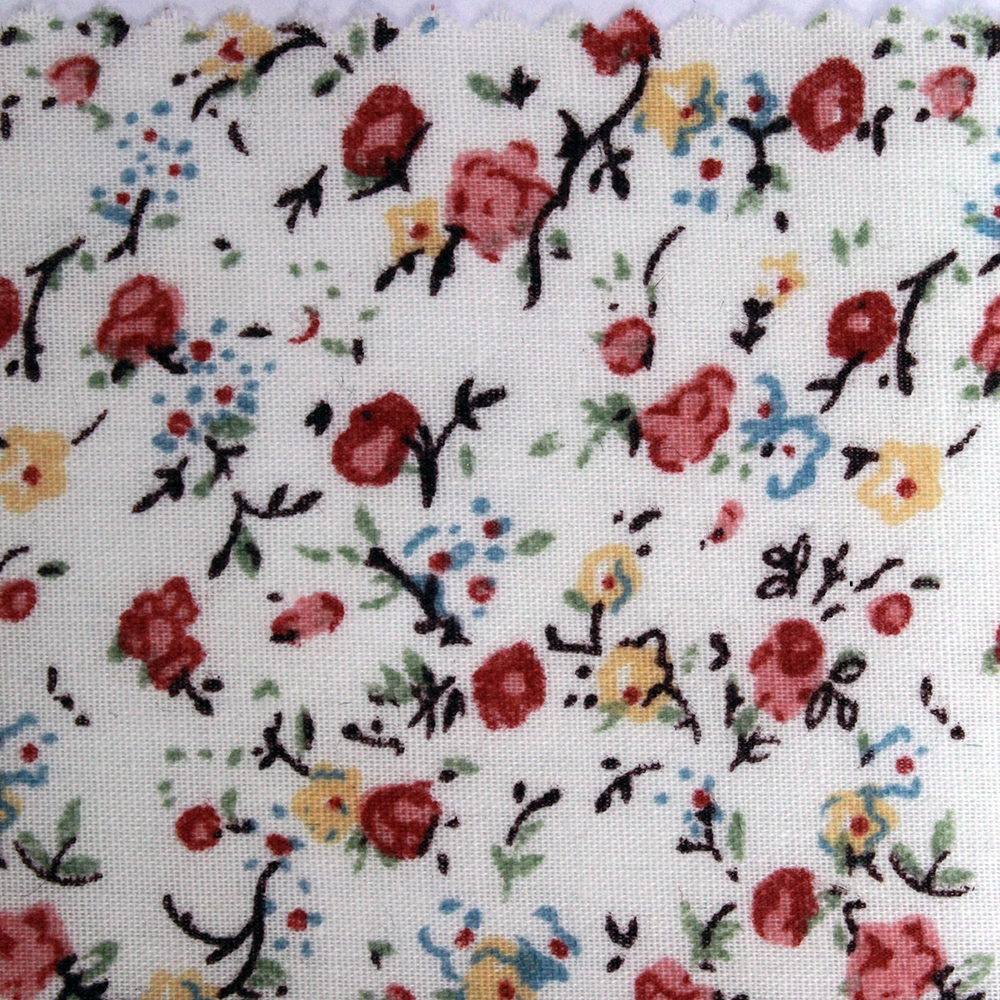 Small Floral Peach Polycotton Fabric