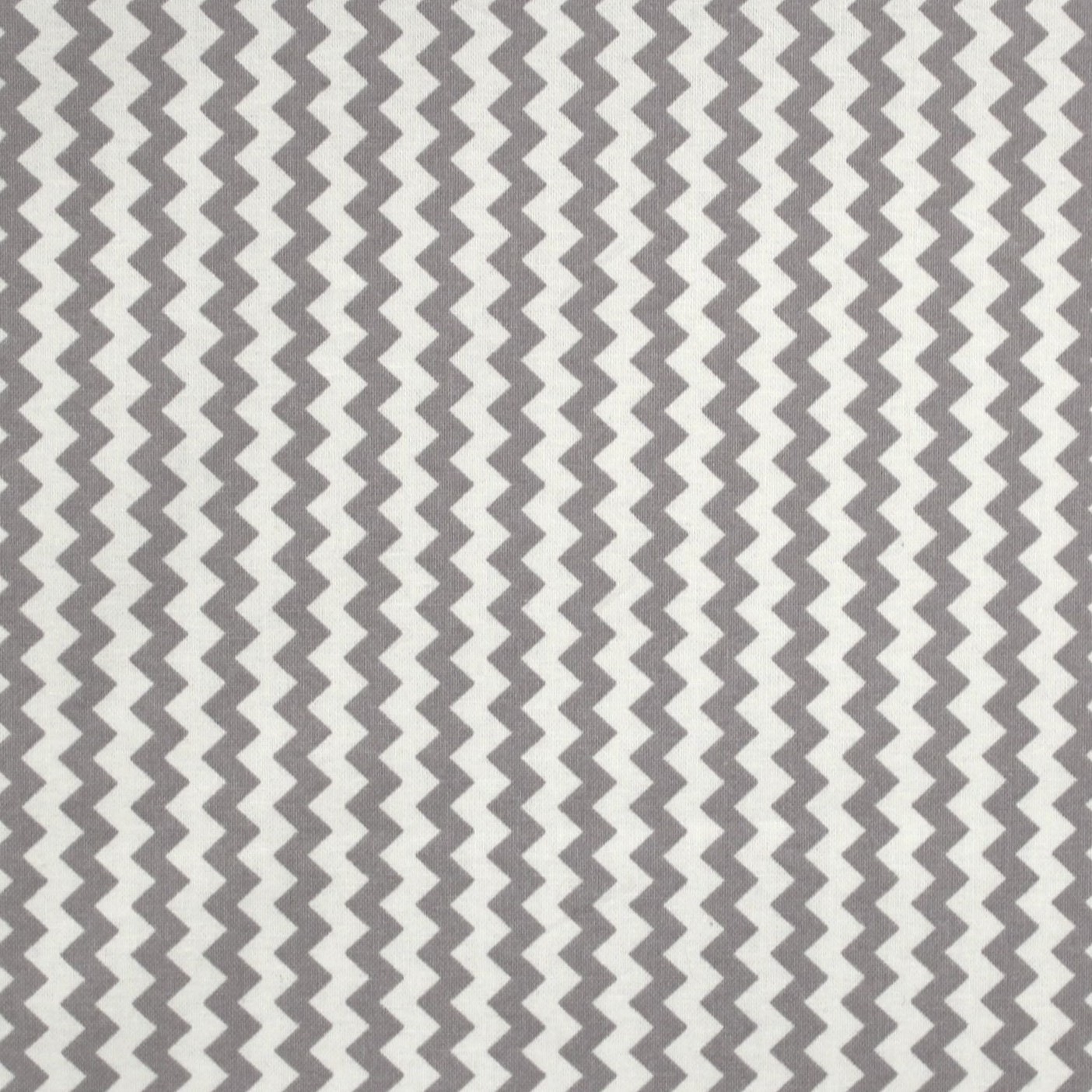 Chevron White & Dark Grey Stripes Cotton Fabric