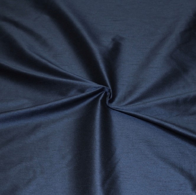 Poly Dupion Imitation Navy Silk Fabric