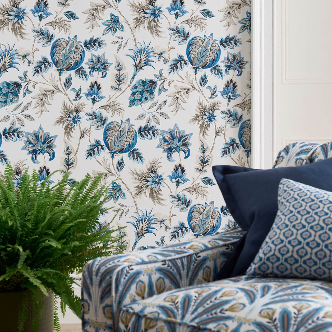 Attingham Denim Curtain Fabric