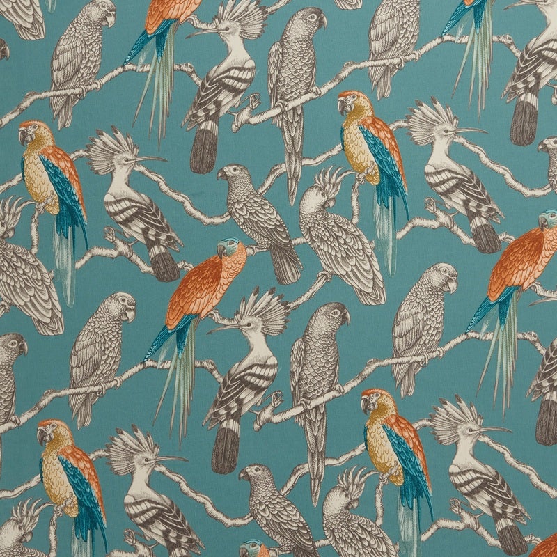 Aviary Lagoon Curtain Fabric