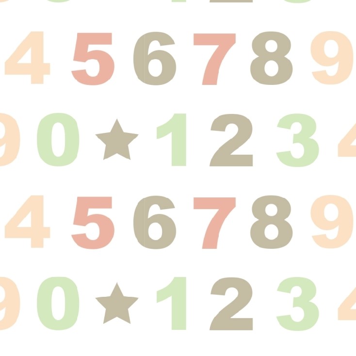 Numbers Multi Cotton Fabric