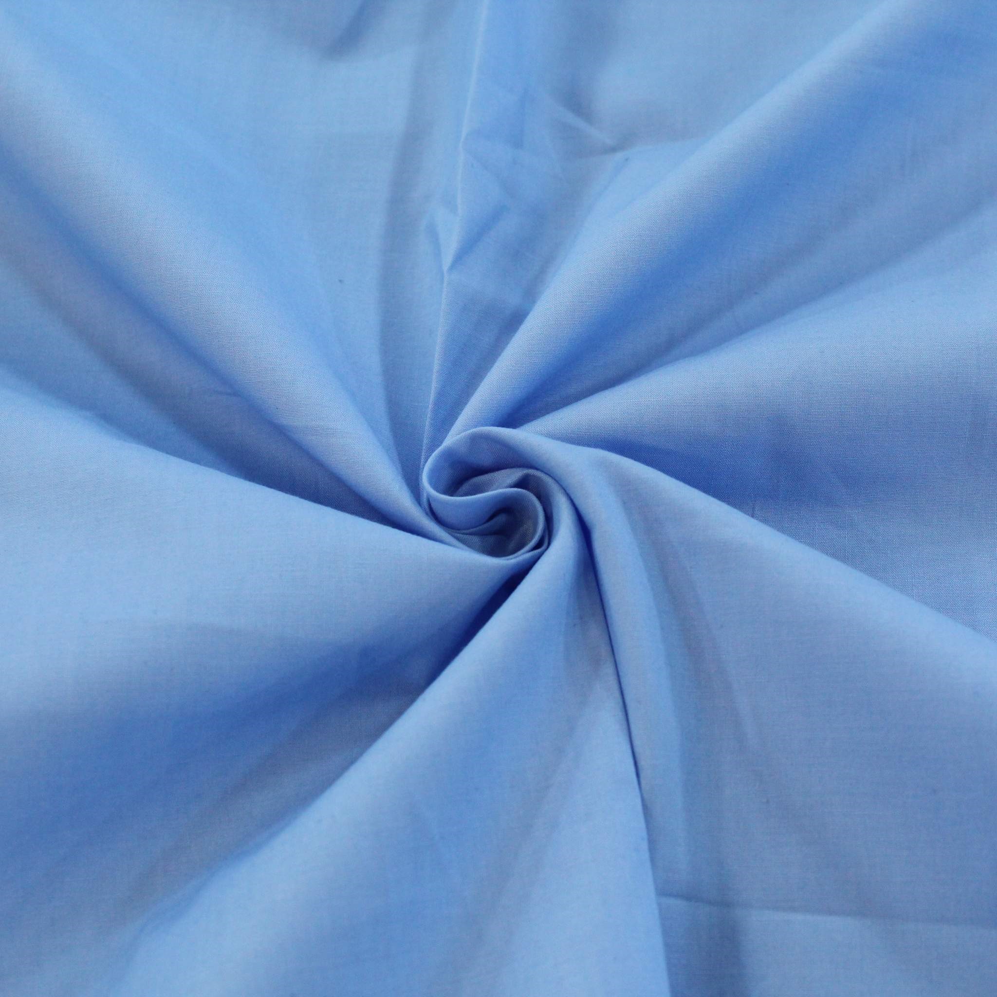 Cotton Poplin Blue Fabric