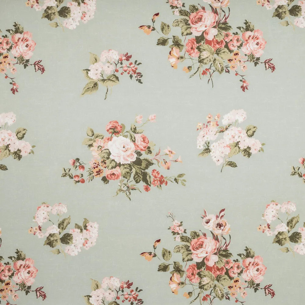 Laura Ashley Rosemore Sage Curtain Fabric