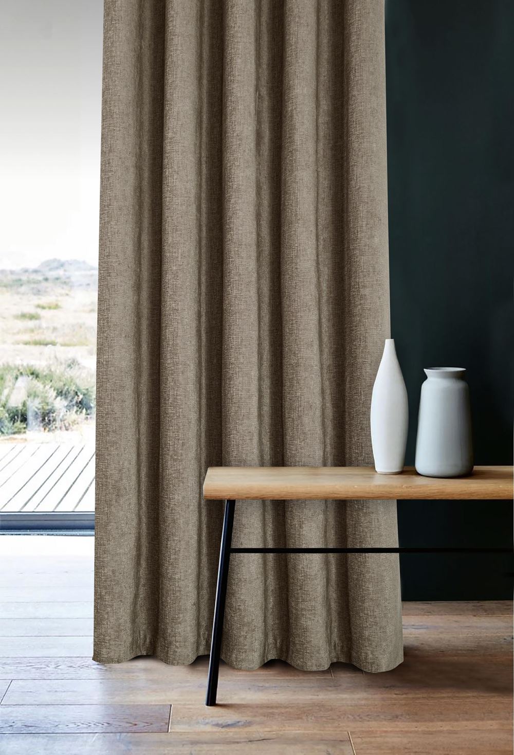 Amberley Earth Fully Lined Ready Made Curtains