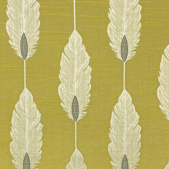 Feather Ochre Curtain Fabric