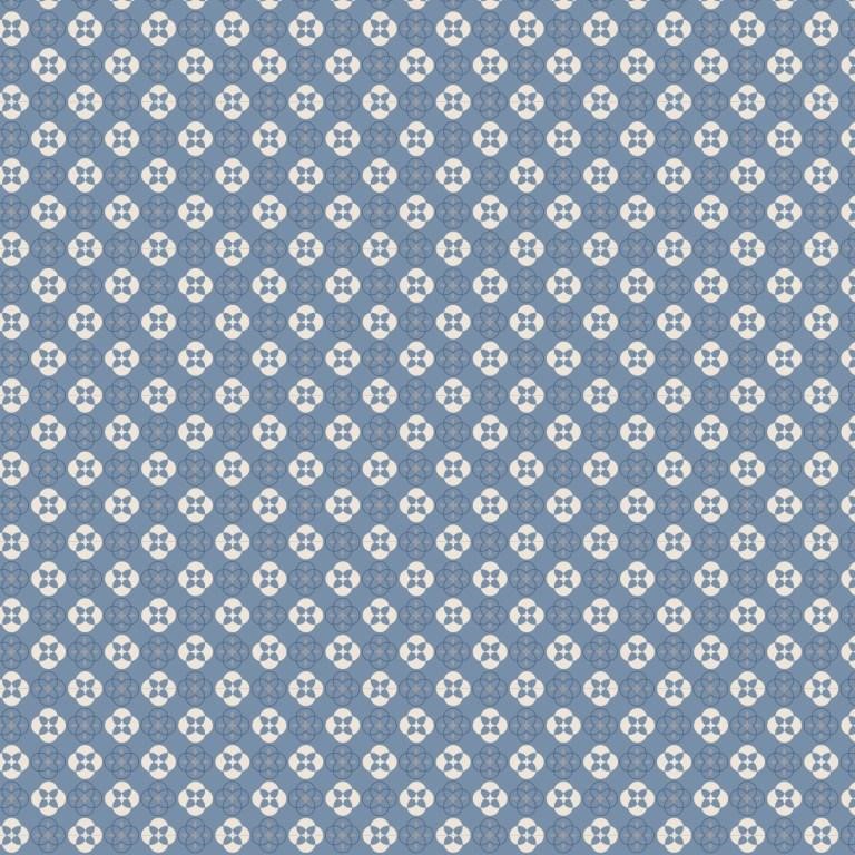 Geometric Highland Blue Pattern Cotton Fabric