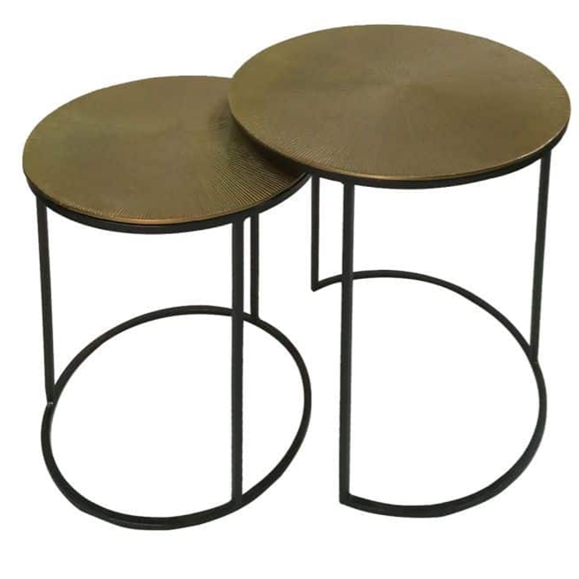 Suhani Set of 2 Black and Gold Nesting Tables