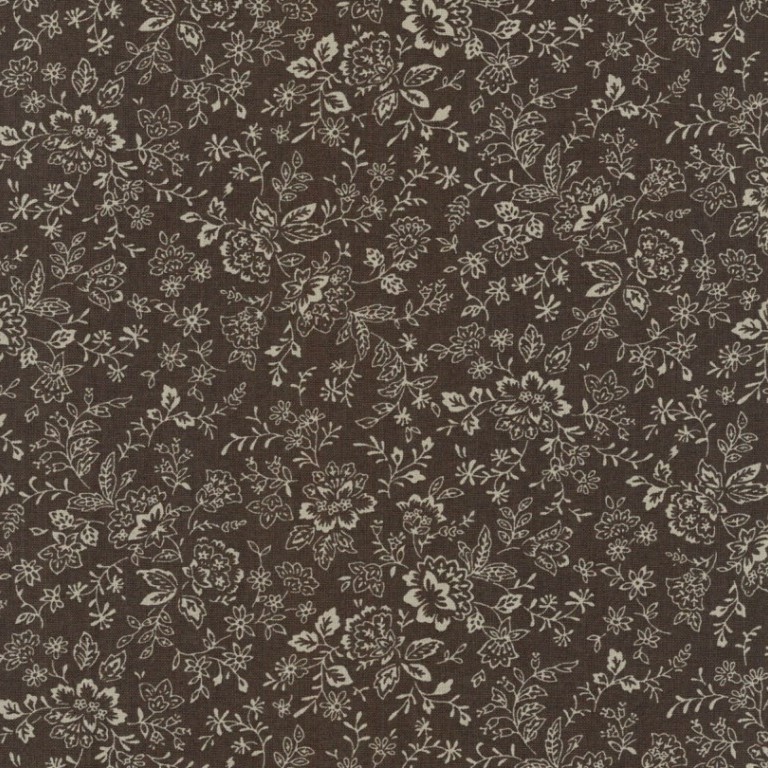 Floral Cotton Blenders Brown & Fawn Dress Fabric