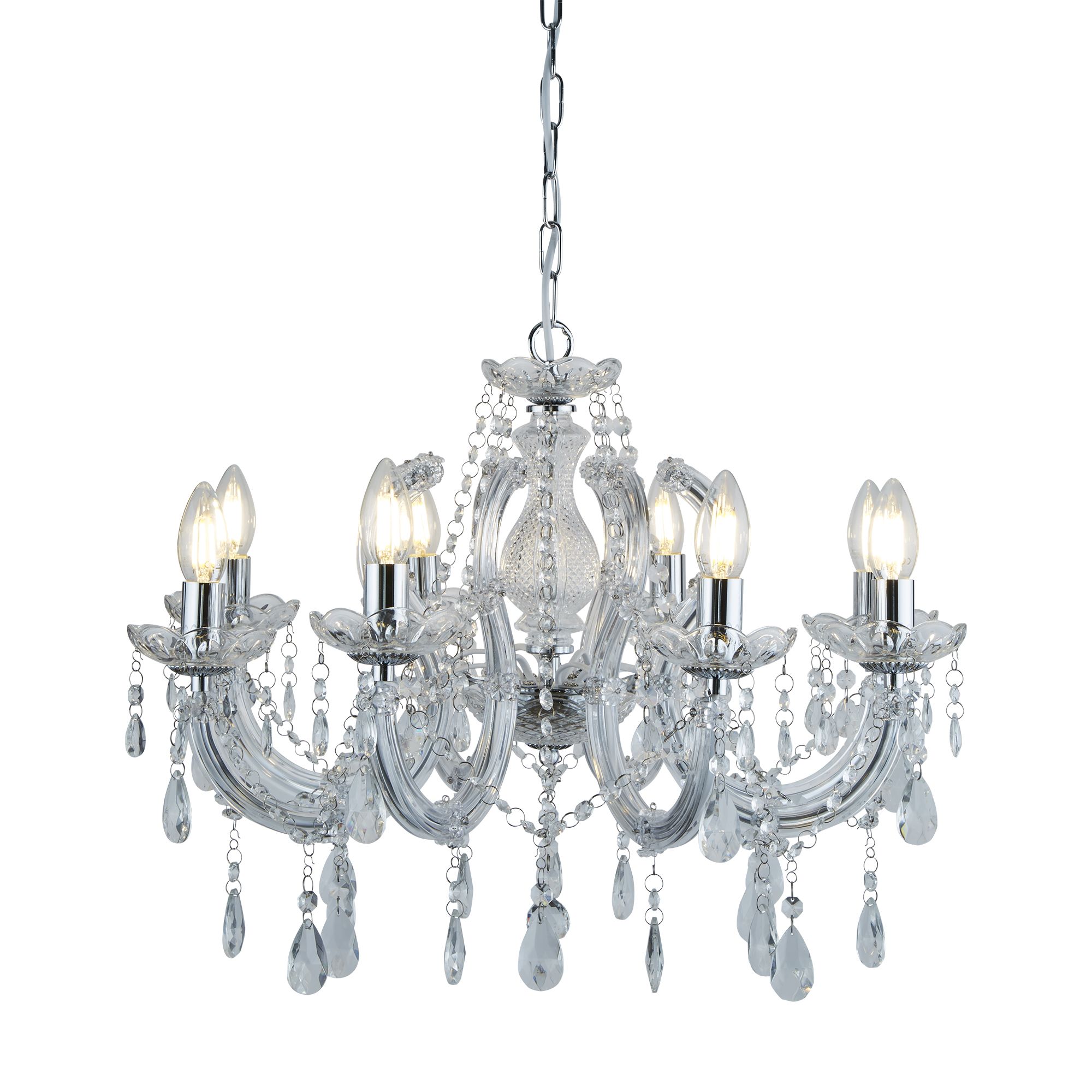 Marie Therese 8 Light Chandelier with Crystal Drops