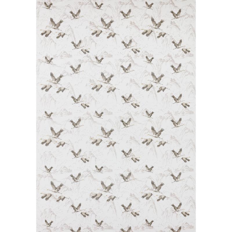 Laura Ashley Animalia Silver Embroidered Curtain Fabric
