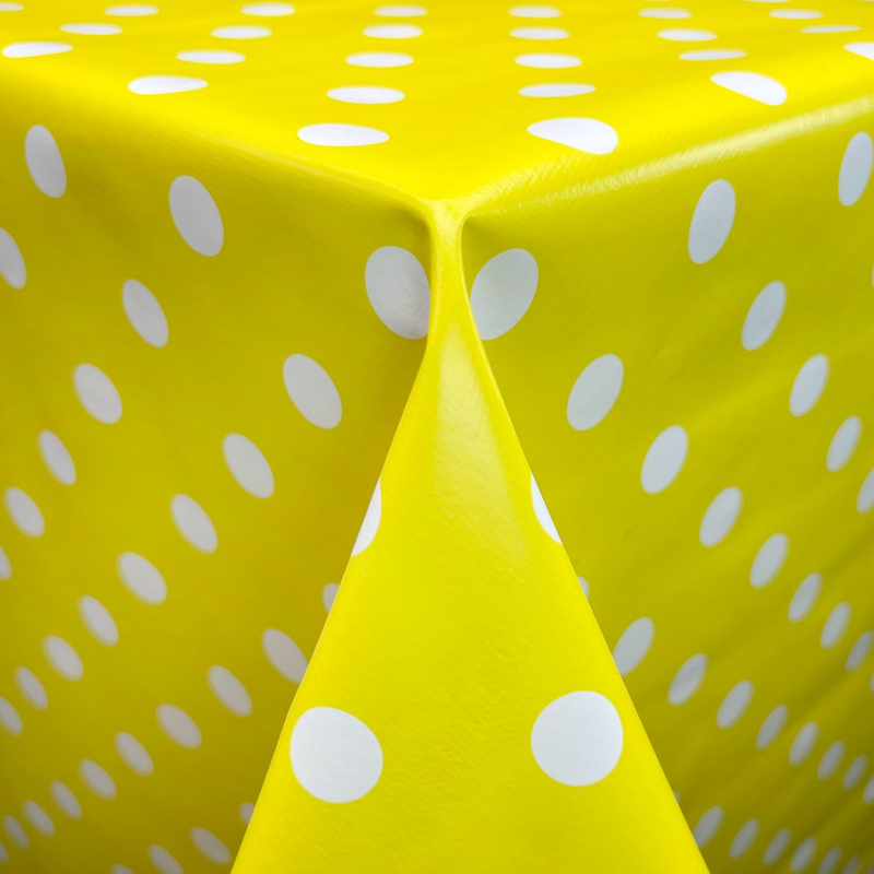 PVC Tablecloth Polka Dot Yellow