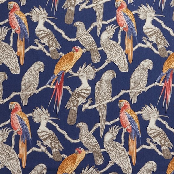 Aviary Marine Curtain Fabric