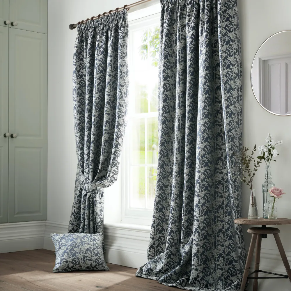 Bayford Ink Fully Lined Ready Made Pencil Pleat Curtains