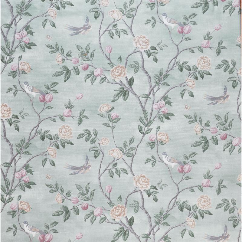 Laura Ashley Eglantine Smoke Green Curtain Fabric