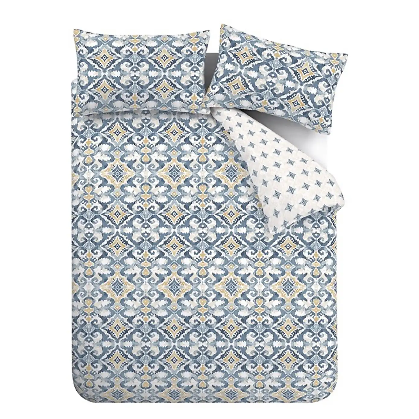 Pineapple Elephant Inara Ikat Indigo Blue Duvet Cover and Pillowcase Set