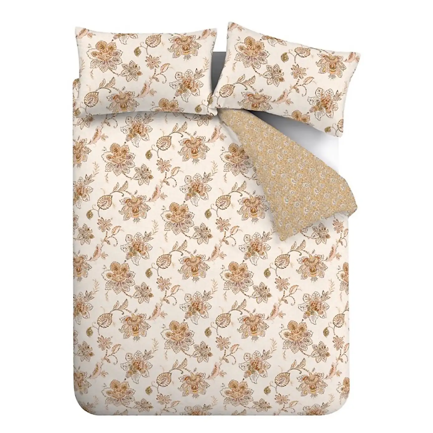 Pineapple Elephant Sahara Floral Beige Duvet Cover and Pillowcase Set