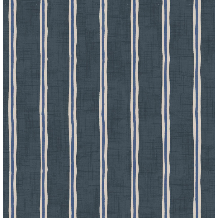 Rowing Stripe Midnight Curtain Fabric