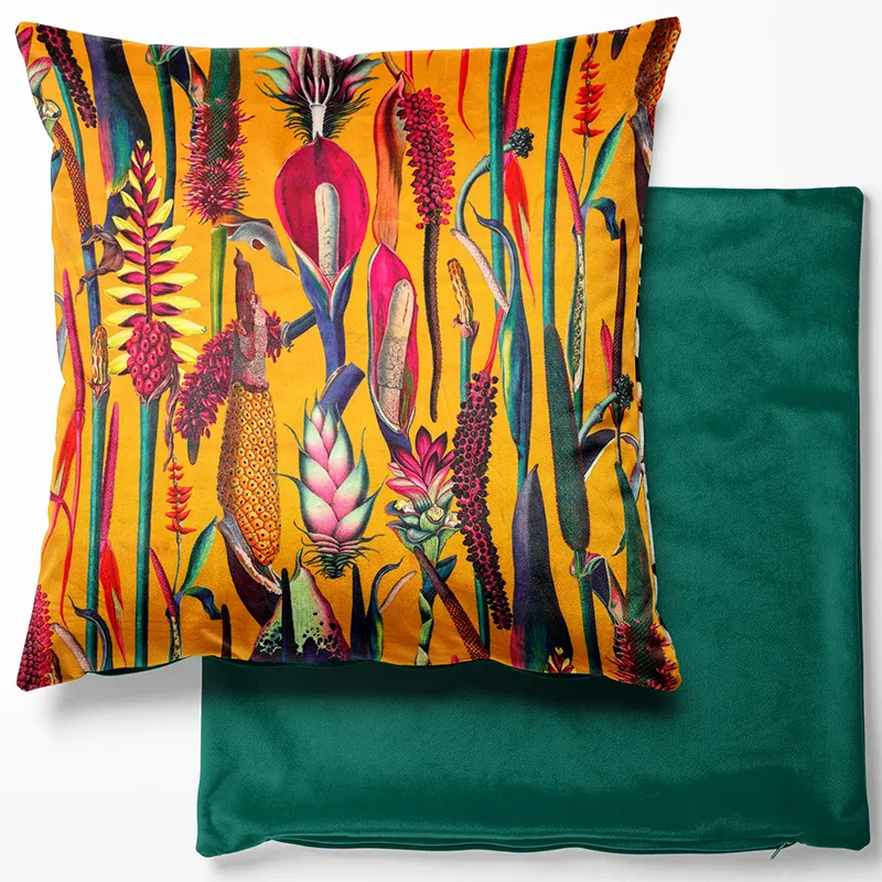 Botanical Sunburst Velvet Cushion Cover
