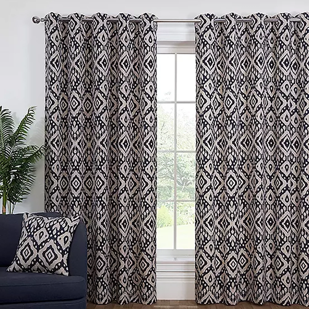 Marrakech Ink Fully Lined Ready Made Eyelet Curtains