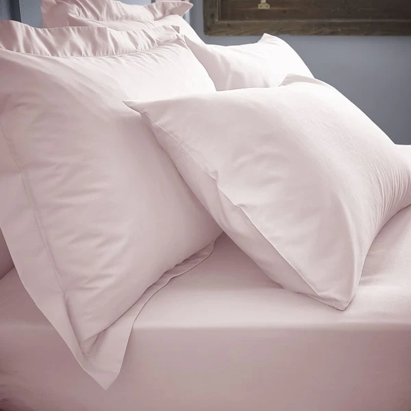 Bianca 200TC Extra Deep 32cm Box Fitted Blush Bed Sheet 
